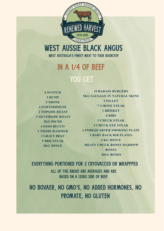 West Australian Black Angus Beef Quarter